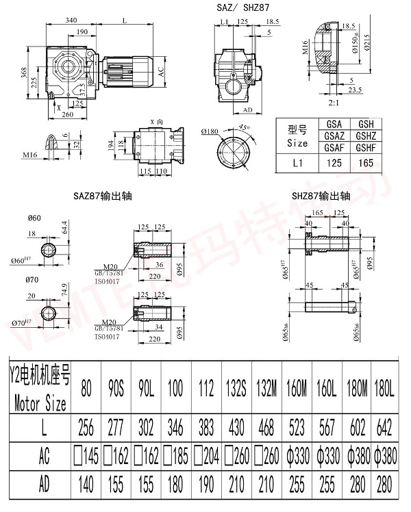SAZ SHZ87減速機圖紙 SAZ SHZ87減速機圖紙